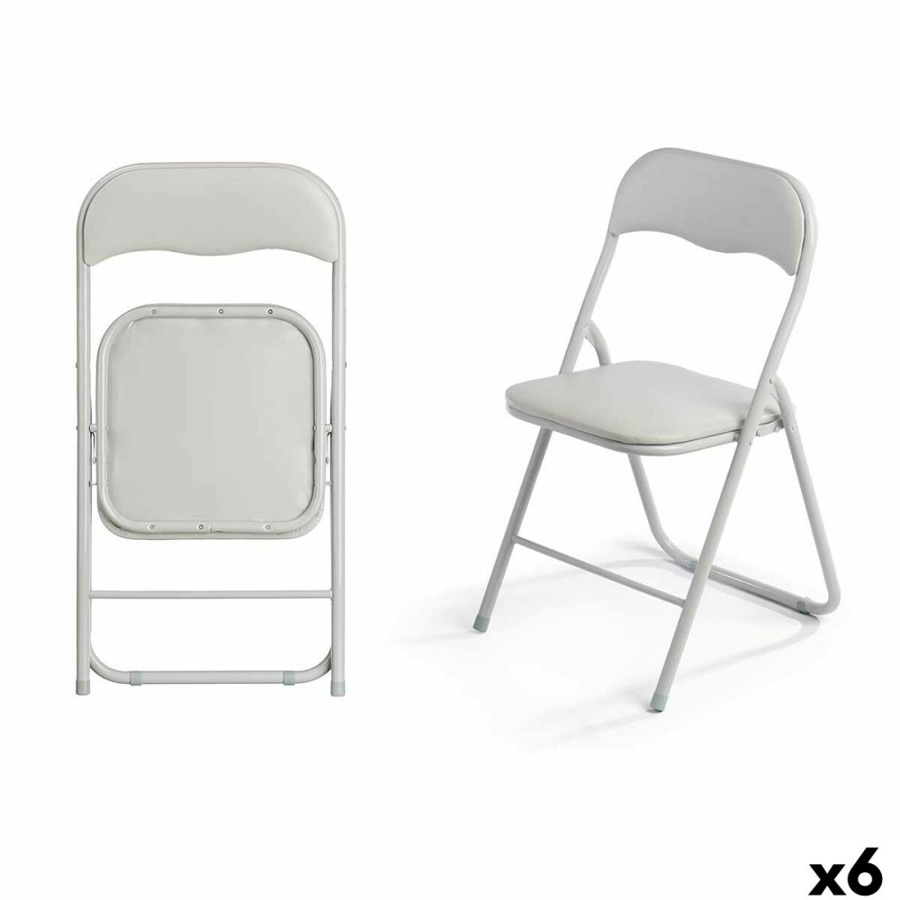 Folding Chair GiftDecor 10925 Grey 43 x 46 x 78 cm 88 x 6,5 x 45 cm (6 Units)