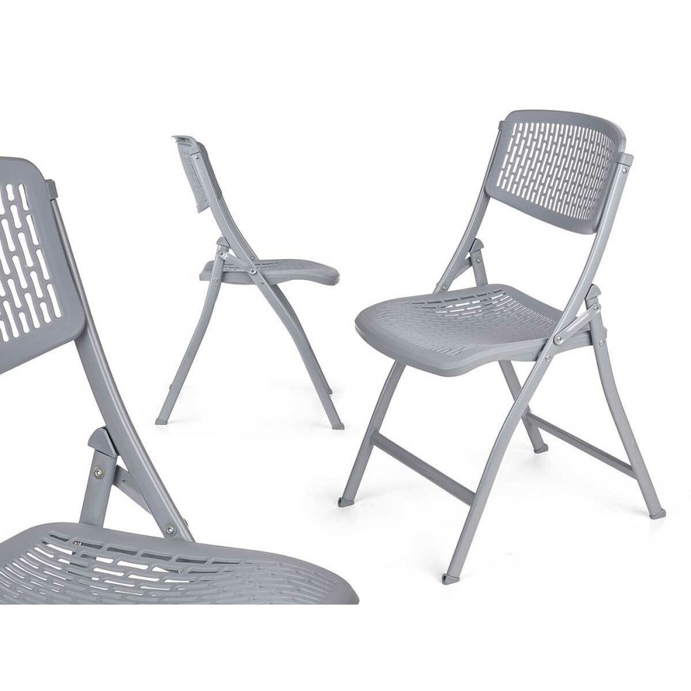 Folding Chair GiftDecor ZJ-Y59GR Grey 59 x 50 x 82 cm 108 x 13,5 x 50 cm (4 Units)