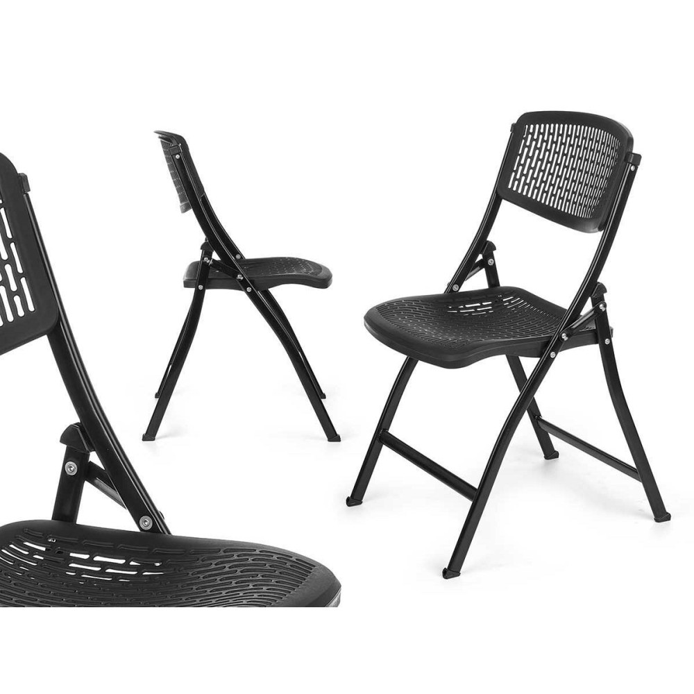 Folding Chair GiftDecor ZJ-Y59BL Black 59 x 50 x 82 cm 108 x 13,5 x 50 cm (4 Units)