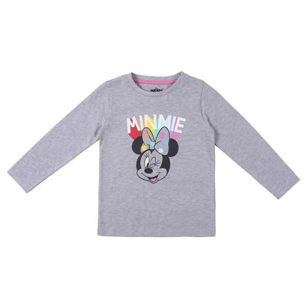 Langarm T-Shirt für Kinder Minnie Mouse Grau