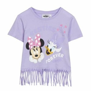 Child's Short Sleeve T-Shirt Minnie Mouse Purple