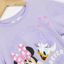 Child's Short Sleeve T-Shirt Minnie Mouse Purple