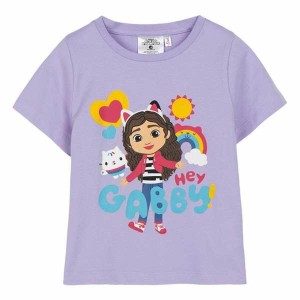 Kurzarm-T-Shirt für Kinder Gabby's Dollhouse Weiß Lila