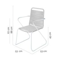 Garden chair Antea 57 x 65,5 x 90 cm Rope Light grey