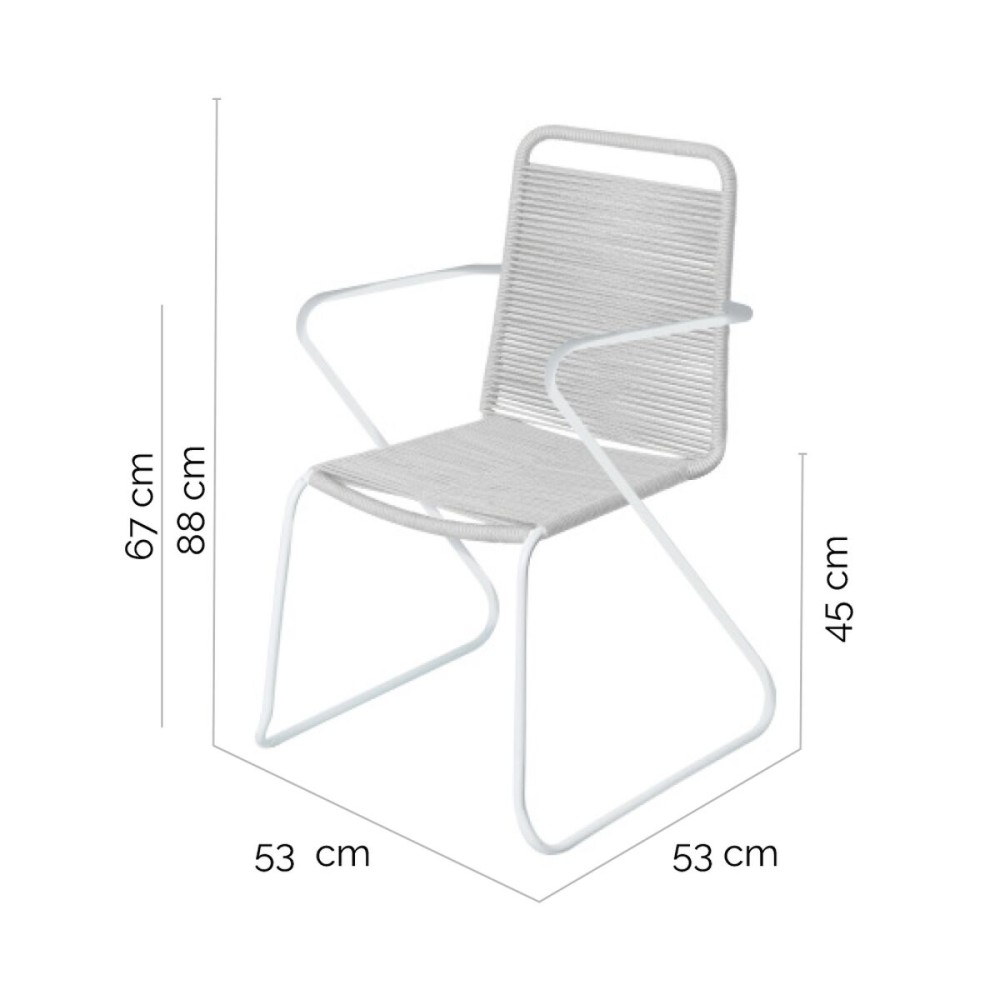 Havestol Antea 57 x 65,5 x 90 cm Schnur Hellgrau