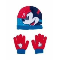 Bonnet et gants Mickey Mouse Happy smiles Bleu Rouge