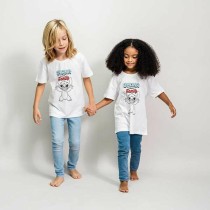 Jungen Kurzarm-T-Shirt Stitch Weiß