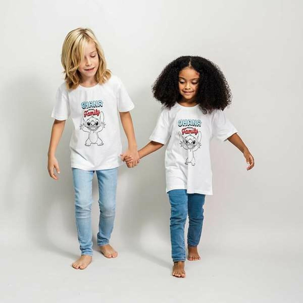 Children’s Short Sleeve T-Shirt Stitch White