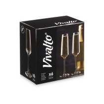 Champagne glass Vivalto REJ6323/BHZ6 Transparent Glass 250 ml (6 Units)