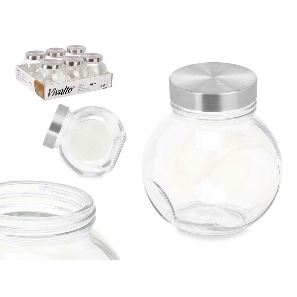 Biscuit jar Vivalto CW-74-4/TH6 Transparent Glass 460 ml 10 x 11 x 10 cm (6 Units)