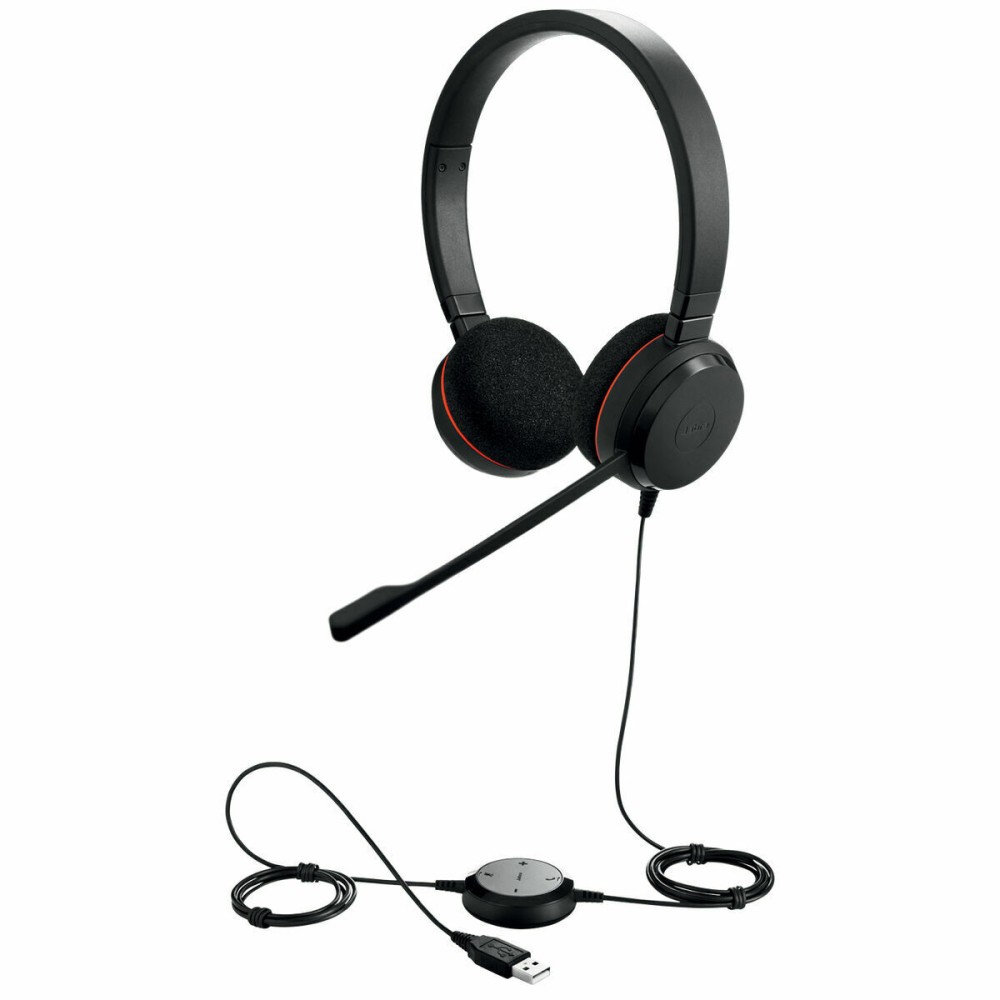 Headphones with Microphone Jabra Black (Refurbished A)