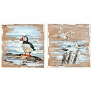 Bild DKD Home Decor Vögel Mediterraner (45 x 2,7 x 45 cm) (2 Stück)
