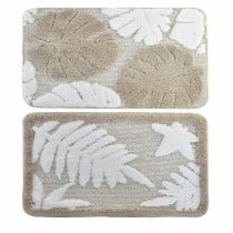 Badematte DKD Home Decor Beige Polyester Weiß (45 x 70 x 2 cm) (2 pcs)