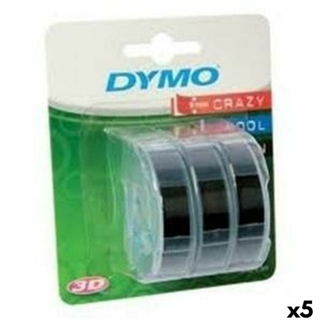 Laminiertes Klebeband zur Kennzeichnung von Maschinen Dymo 84773 9 mm x 3 m Schwarz Weiß (5 Stück)