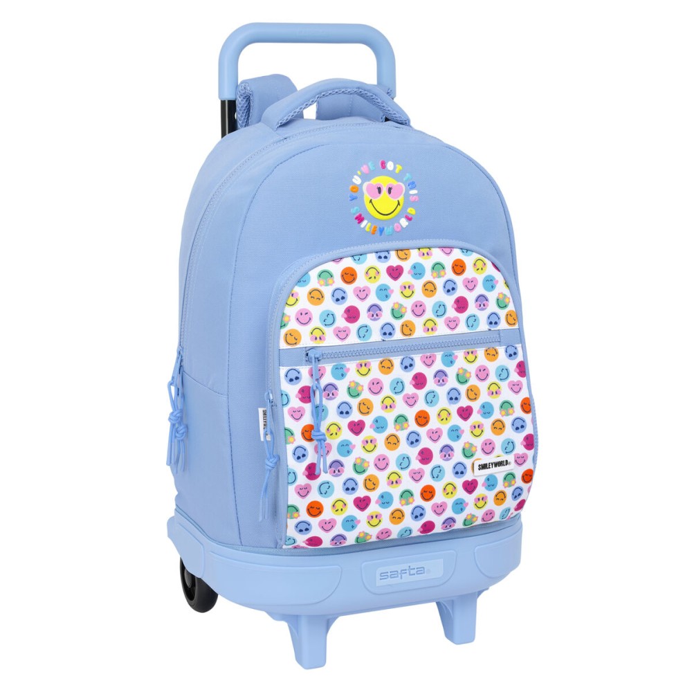 Schulrucksack Smiley Joyful Blau Bunt 33 x 45 x 22 cm