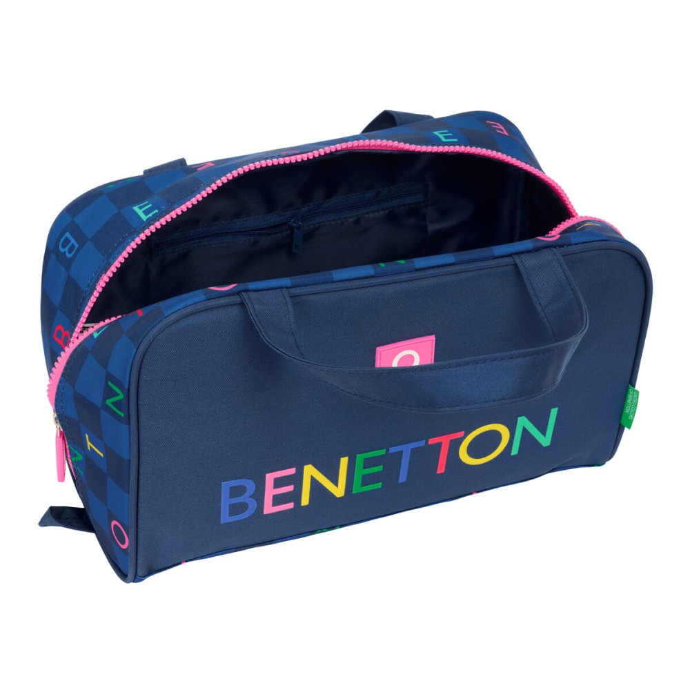 Nécessaire de Voyage Benetton Damero Blue marine 31 x 14 x 19 cm