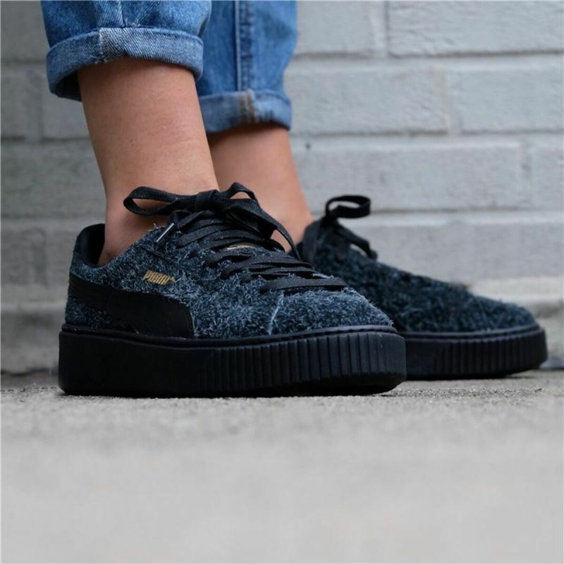 Sports Trainers for Women Puma Suede Platform Eletal Black