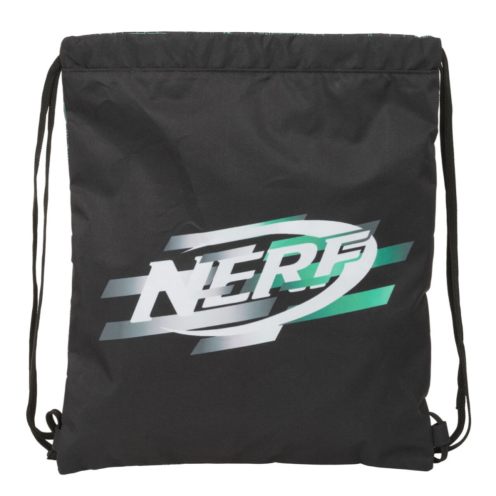 Rucksacktasche mit Bändern Nerf Game Schwarz 35 x 40 x 1 cm