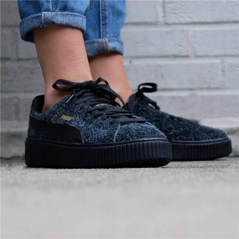 Laufschuhe für Damen Puma Suede Platform Eletal Schwarz