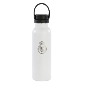 Thermal Bottle Real Madrid C.F. White Grey Polyester Silicone Stainless steel