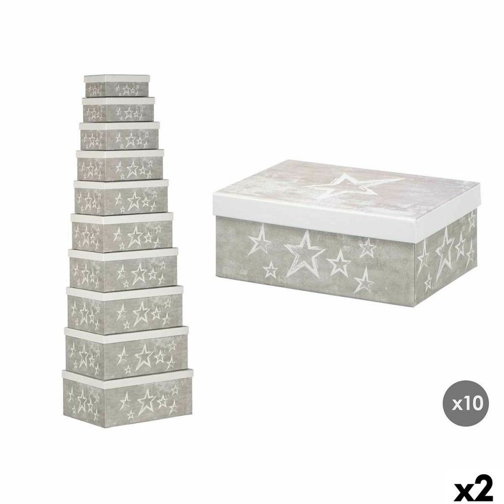 Dekorative Box Pincello 63 Weiß Grau Pappe (2 Stück)