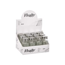 Salt cellar Vivalto YHP-F0409/DH12 Transparent Metal Glass 4 x 9 x 4 cm (12 Units)