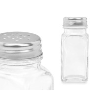 Salt cellar Vivalto YHP-F0409/DH12 Transparent Metal Glass 4 x 9 x 4 cm (12 Units)