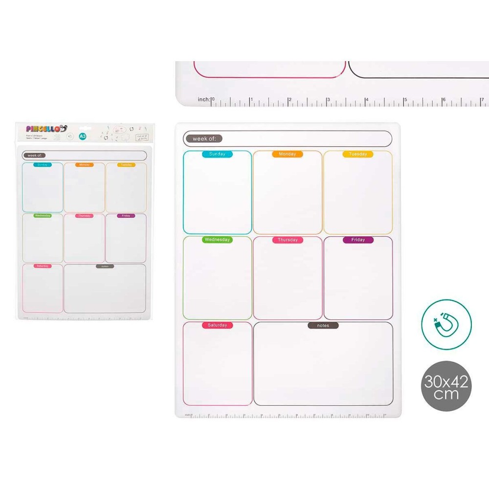 Aimants Pincello 424 Blanc 33,5 x 48 x 0,5 cm Frigo A3 (12 Unités)