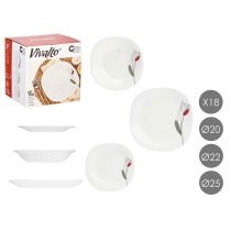 Dinnerware Set Vivalto LFP-110/85-LFTP-90 2 White Opaline glass (2 Units)