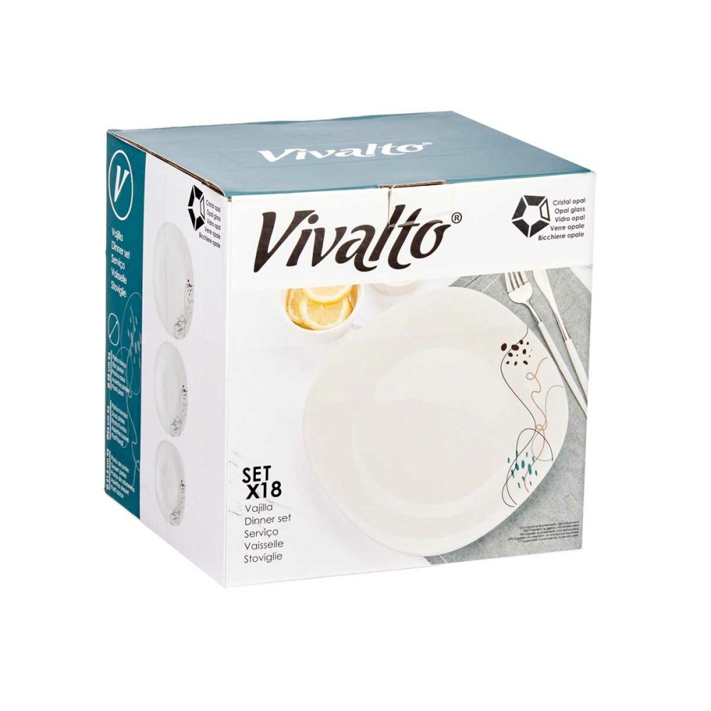 Dinnerware Set Vivalto LFP-110/85/LFTP-90 1 White Opaline glass (2 Units)