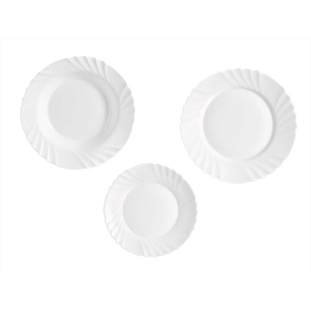 Service de Vaisselle Vivalto F-LBP100-80-90 Blanc Verre opalin (2 Unités)