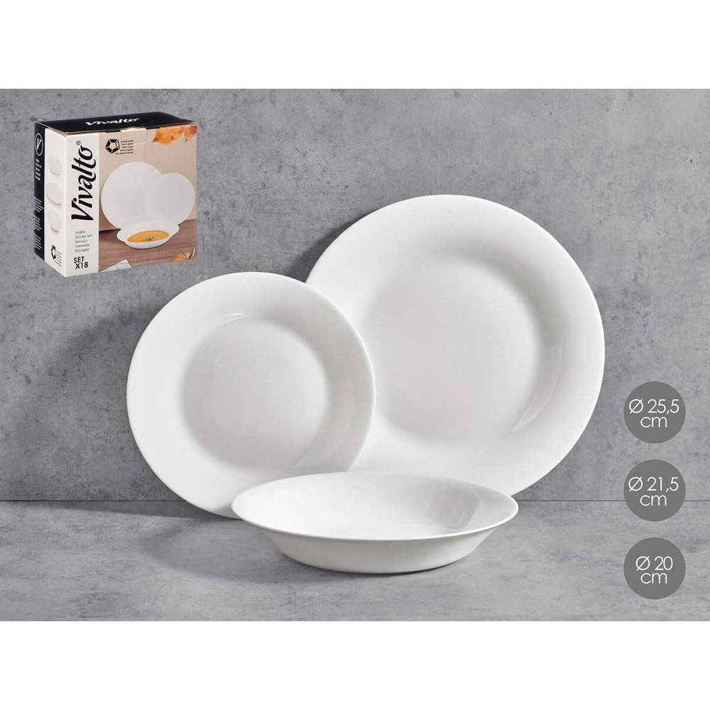 Dinnerware Set Vivalto F-LP100-80-85 White Opaline glass (2 Units)