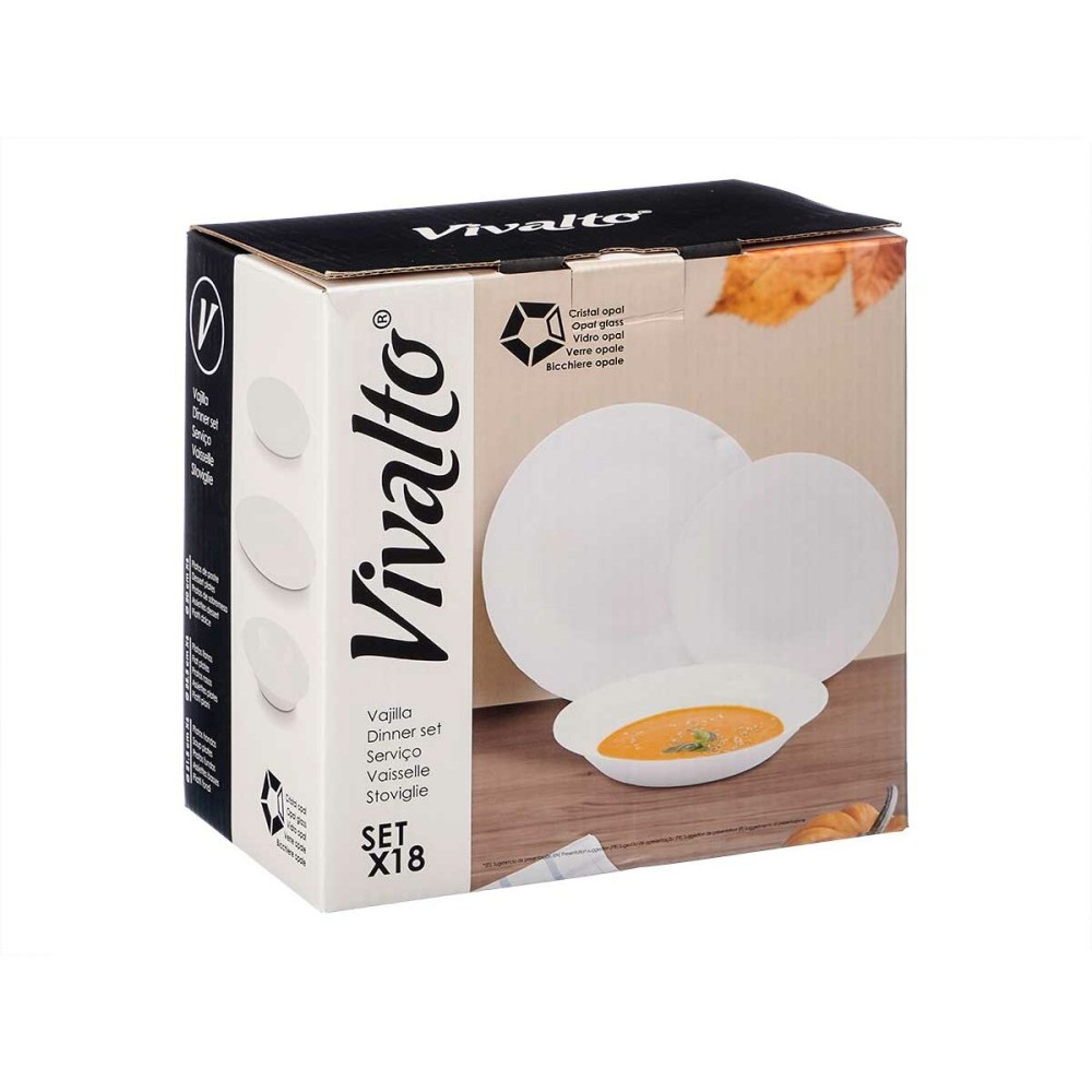 Dinnerware Set Vivalto F-LP100-80-85 White Opaline glass (2 Units)