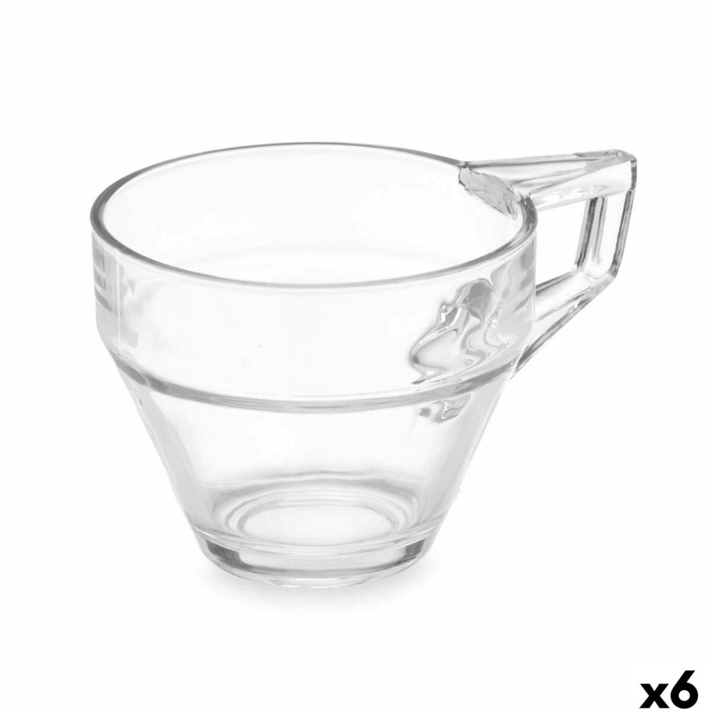 Tea and coffee cup Vivalto ZLQ02/BHA6 Transparent Glass 199 ml (6 Units)