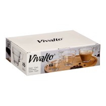 Tasse Kaffee und Tee Vivalto ZLQ02/BHA6 Durchsichtig Glas 199 ml (6 Stück)