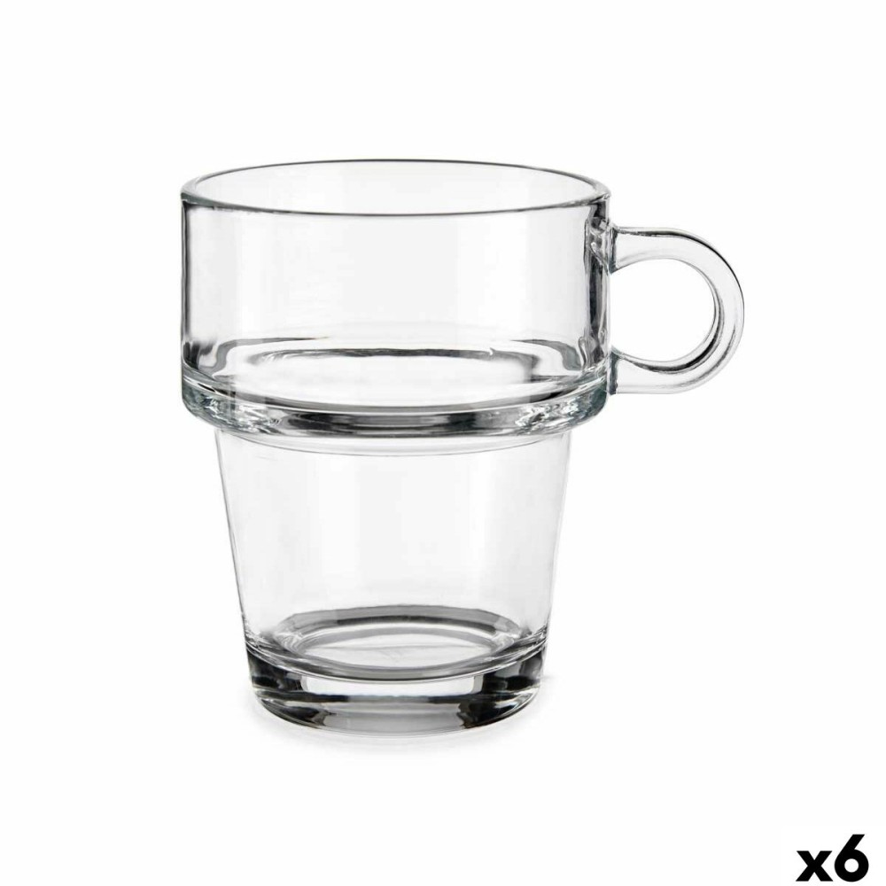 Tea and coffee cup Vivalto Z908-9/BHA6 Transparent Glass 270 ml (6 Units)