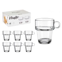 Tea and coffee cup Vivalto Z908-9/BHA6 Transparent Glass 270 ml (6 Units)