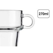 Tasse de café et de thé Vivalto Z908-9/BHA6 Transparent verre 270 ml (6 Unités)