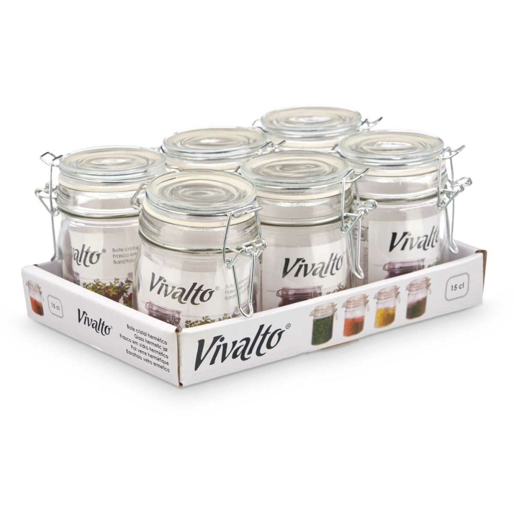 Pot en verre Vivalto 04-9411 Transparent 150 ml (6 Unités)