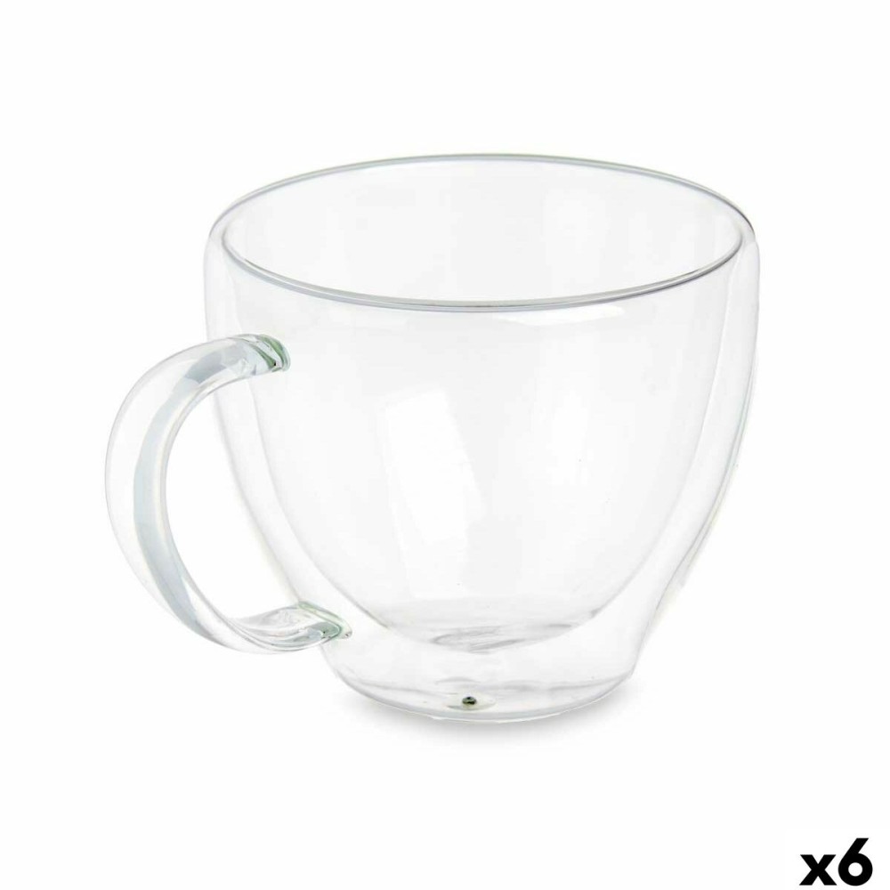 Tasse Kaffee und Tee Vivalto OCT-DG2397 Durchsichtig Borosilikatglas 140 ml (6 Stück)