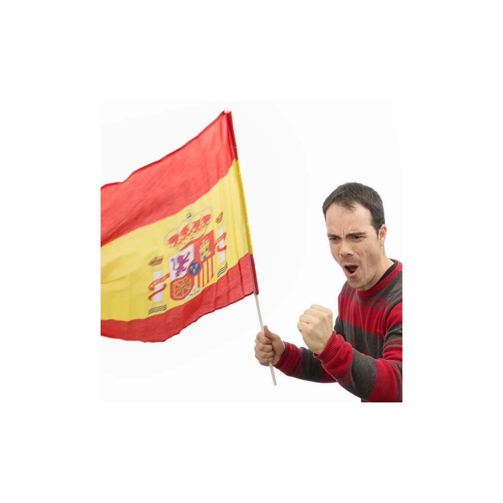 Spanische Flagge mit Mast 60 x 90 cm