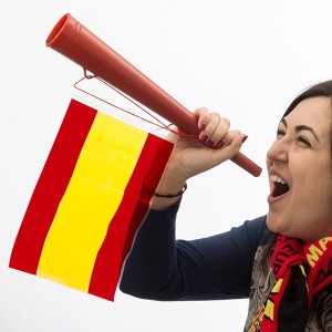 Vuvuzela mit Spanien-Flagge