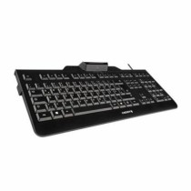 Keyboard with Reader Cherry JK-A0100ES-2 Black Spanish Qwerty QWERTY