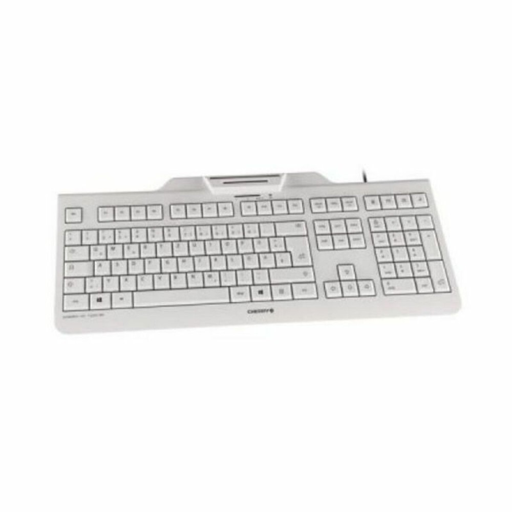 Keyboard with Reader Cherry JK-A0100ES-0 White Grey Spanish Qwerty QWERTY