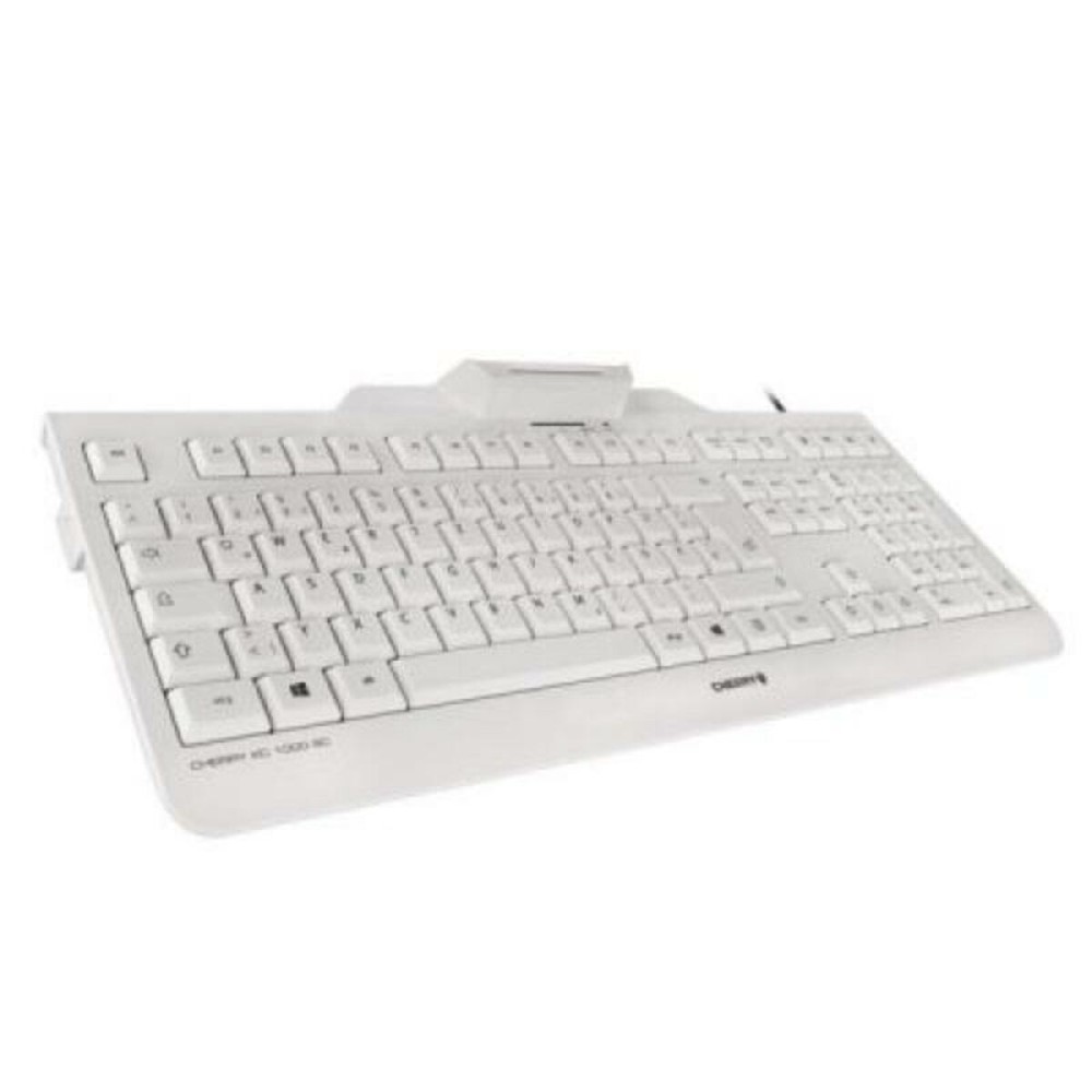 Keyboard with Reader Cherry JK-A0100ES-0 White Grey Spanish Qwerty QWERTY