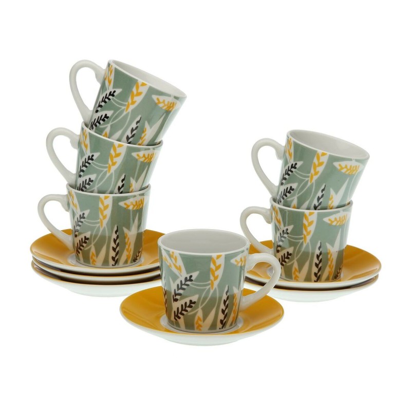 Jeu de 6 tasses avec plat Versa Elora Porcelaine