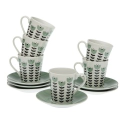 Jeu de 6 tasses avec plat Versa Erna Porcelaine