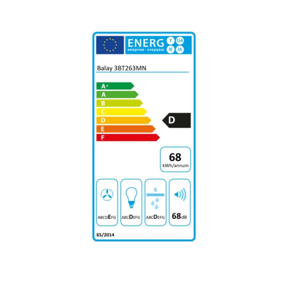 Hotte standard Balay 3BT263MN 370 m3/h 54 dB 146W Noir