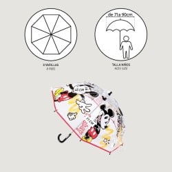 Parapluie Mickey Mouse Transparent Ø 71 cm Rouge