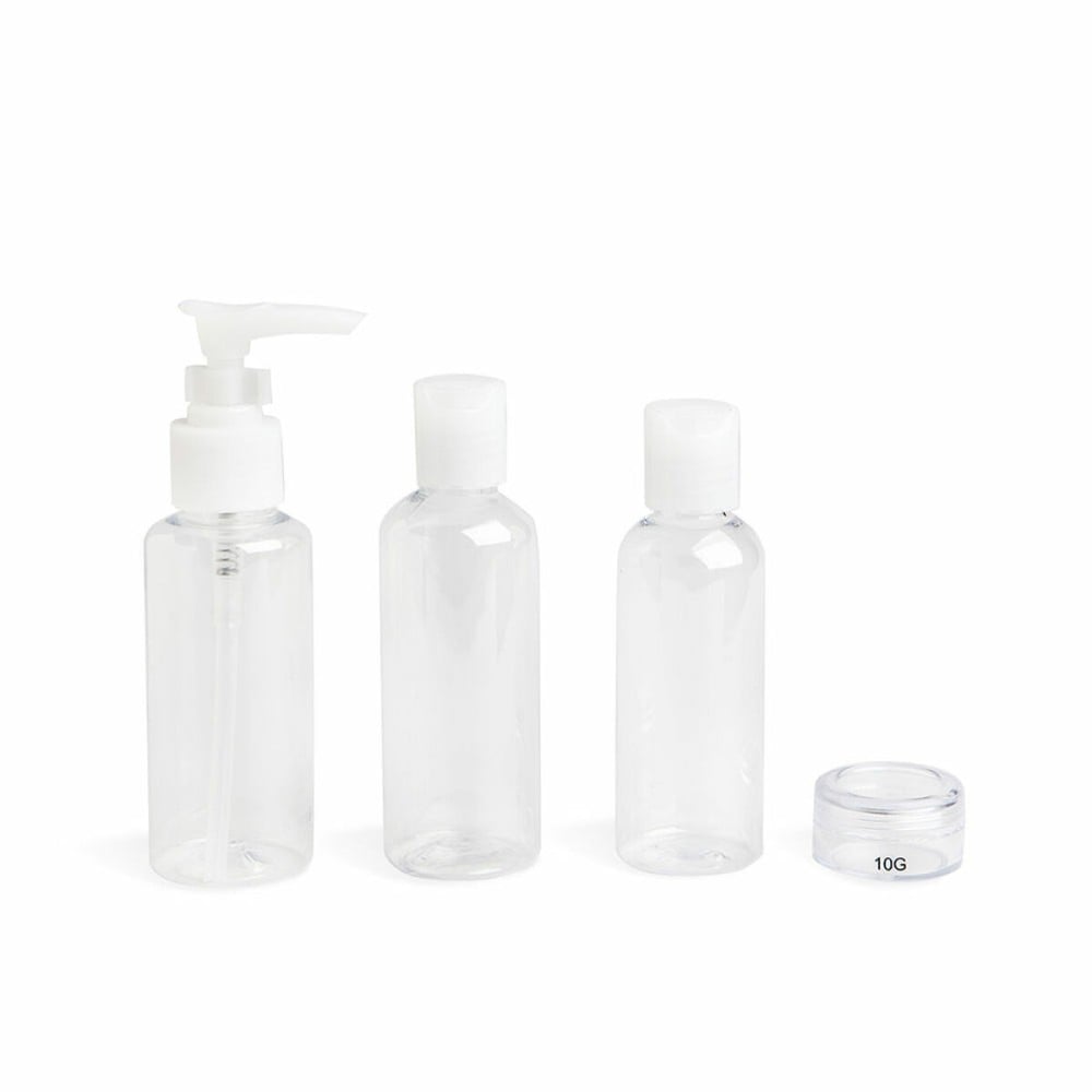 4-in-1 Travel Liquid Dispenser IDC Institute Transparent Plastic 4 Pieces Set